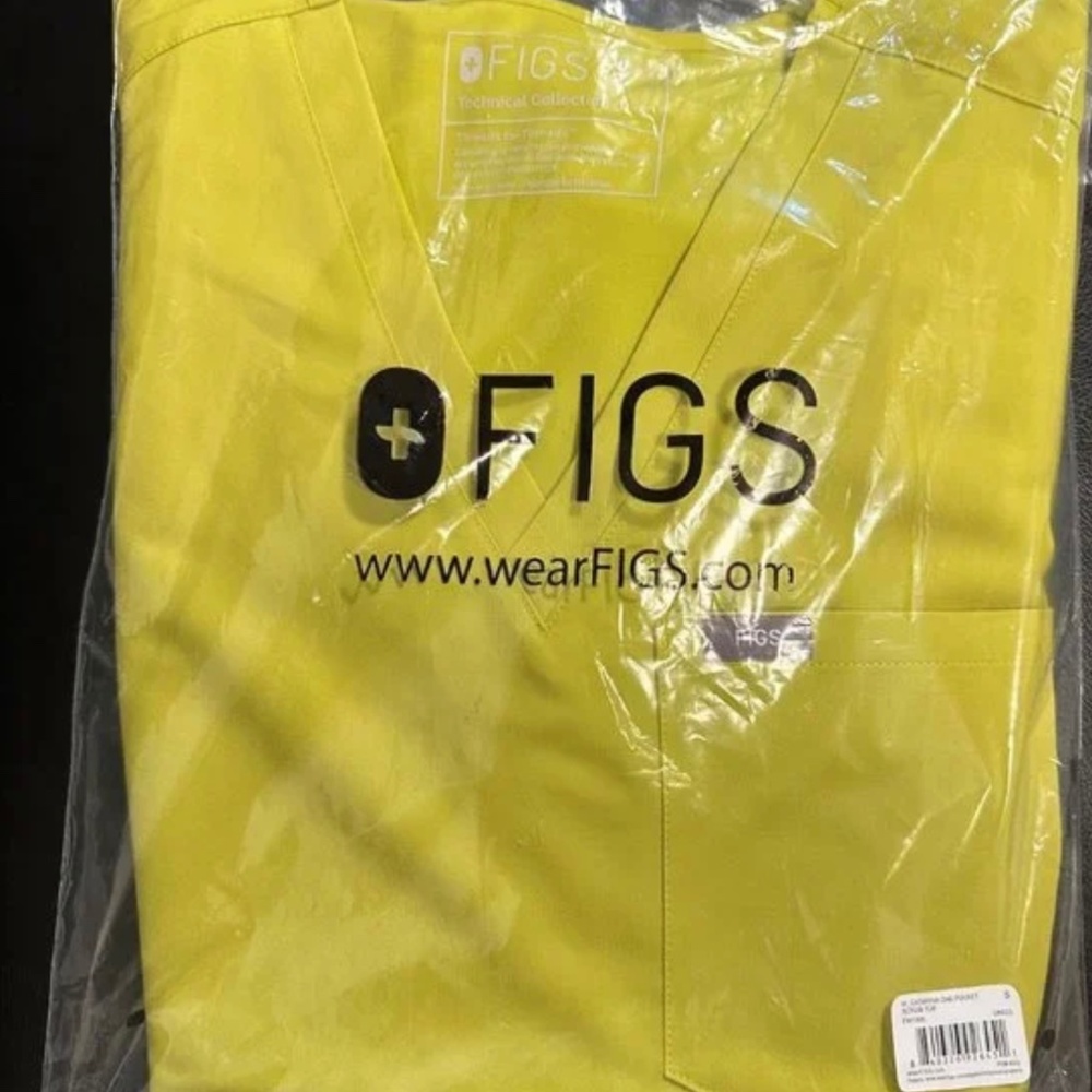 Figs Limeade Green Scrubs Top Small